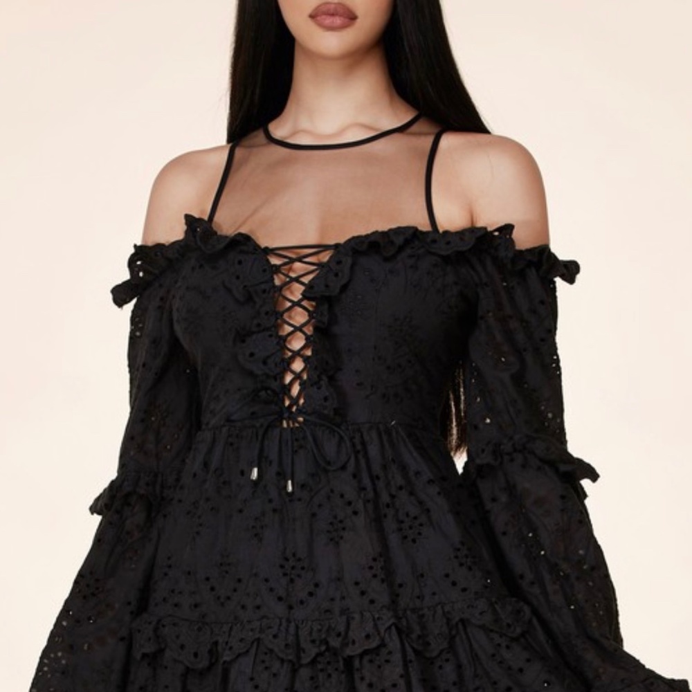 34 - EYELET MINI DRESS - Picture 3 of 10